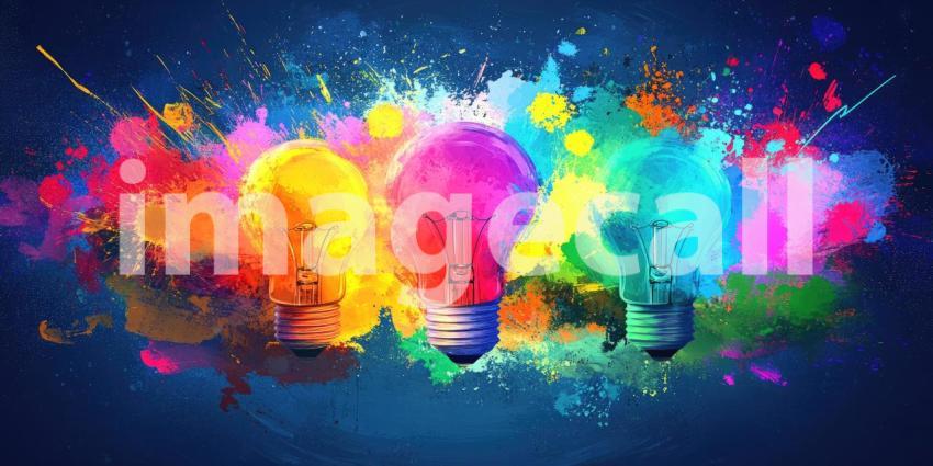 A Constellation of Ideas: A cluster of incandescent bulbs, each glowing with warm light, symbolizes a universe of creative possibilities