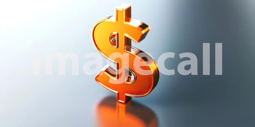 Golden Symbol of Wealth: A gleaming gold dollar sign stands tall, a beacon of prosperity and financial success