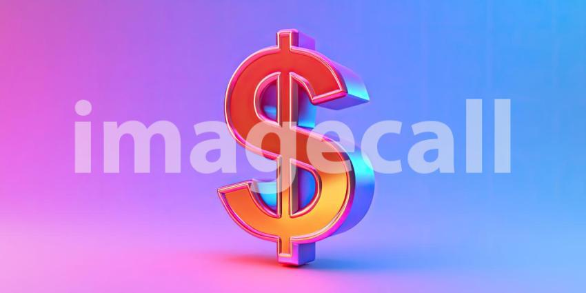 Golden Symbol of Wealth: A gleaming gold dollar sign stands tall, a beacon of prosperity and financial success