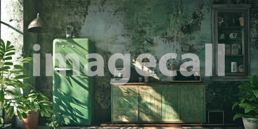 Industrial Chic: A cozy armchair beckons in a space with a raw and rustic aesthetic, where exposed brick and distressed textures create an inviting atmosphere