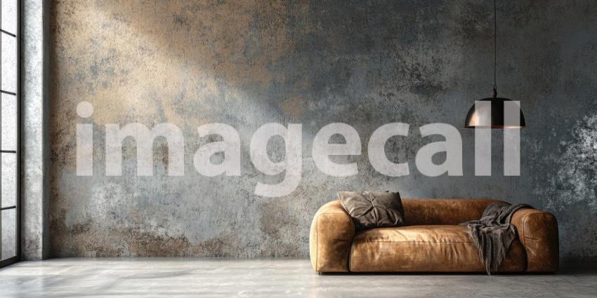 Industrial Chic: A cozy armchair beckons in a space with a raw and rustic aesthetic, where exposed brick and distressed textures create an inviting atmosphere