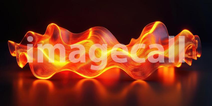 A Fluid Landscape: An abstract world of undulating forms, where vibrant hues of blue and orange create a mesmerizing and otherworldly scene