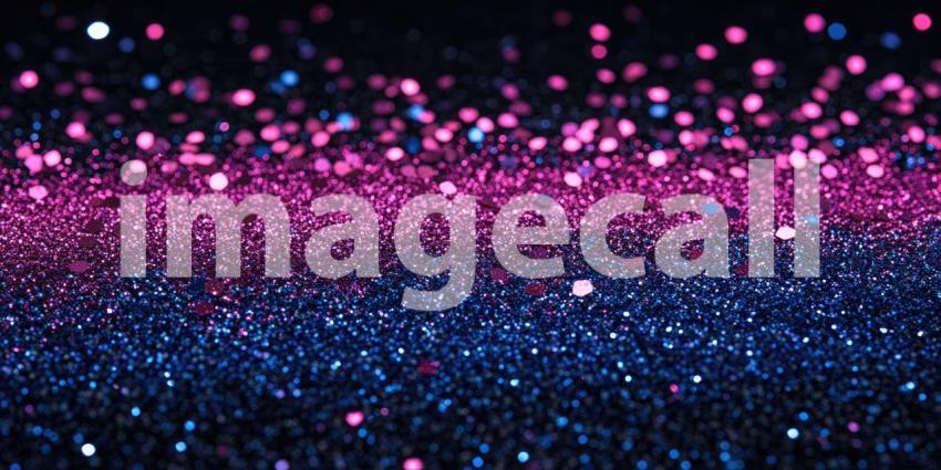Nightlife Shimmer: A sea of vibrant pink and blue glitter sparkles under the dim light, capturing the electric energy of a bustling night scene