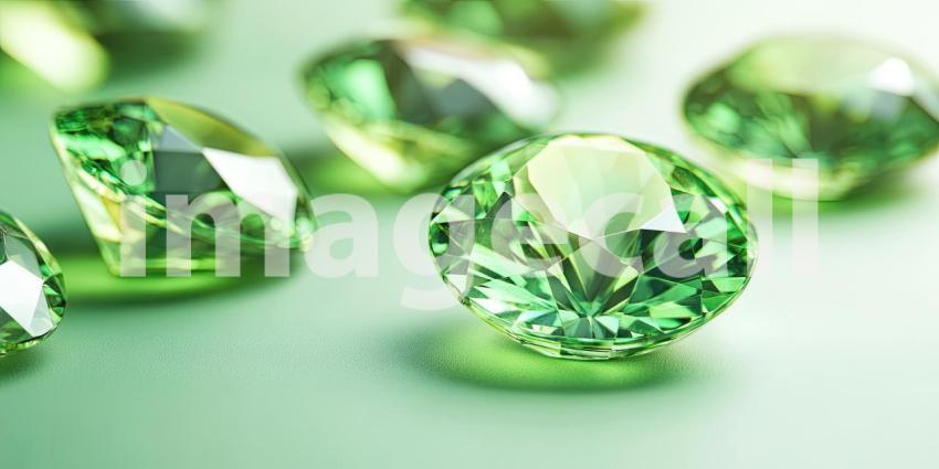 Emerald Dreams: A collection of lustrous green emeralds, each one a treasure of nature, exudes a captivating brilliance and timeless elegance