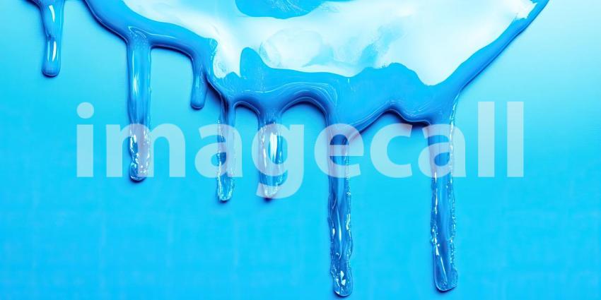 Dripping Hues: A vibrant blue paint drips and flows, creating a mesmerizing abstract pattern against a contrasting backdrop