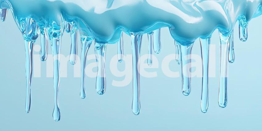 Dripping Hues: A vibrant blue paint drips and flows, creating a mesmerizing abstract pattern against a contrasting backdrop