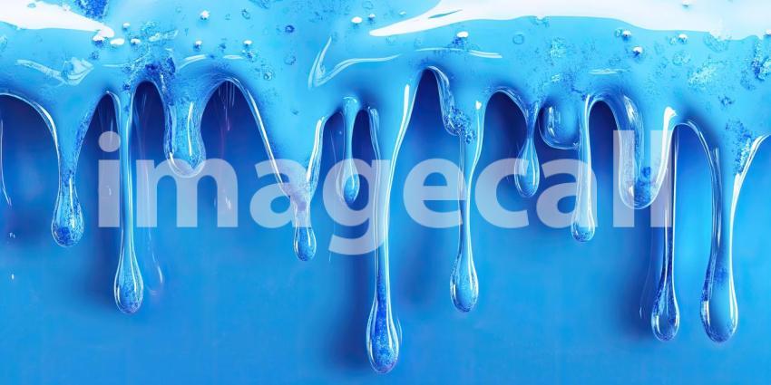 Dripping Hues: A vibrant blue paint drips and flows, creating a mesmerizing abstract pattern against a contrasting backdrop