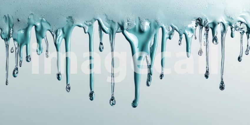 Dripping Hues: A vibrant blue paint drips and flows, creating a mesmerizing abstract pattern against a contrasting backdrop