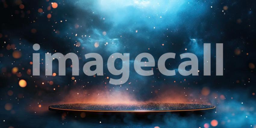 Stage of Dreams: A circular platform bathed in a celestial glow, illuminated by shimmering dust motes and ethereal light, invites visions of grandeur and possibility