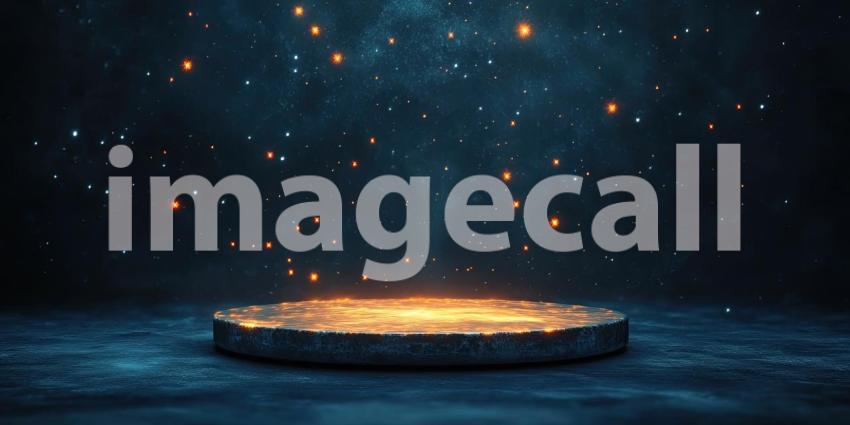 Stage of Dreams: A circular platform bathed in a celestial glow, illuminated by shimmering dust motes and ethereal light, invites visions of grandeur and possibility