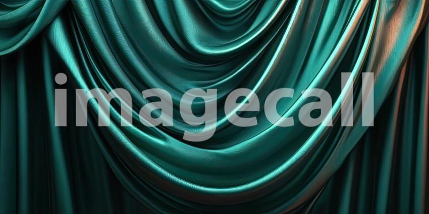 Emerald Enchantment: A pair of plush emerald green curtains frame a darkened stage, their rich texture and dramatic folds hinting at the mysteries that lie within