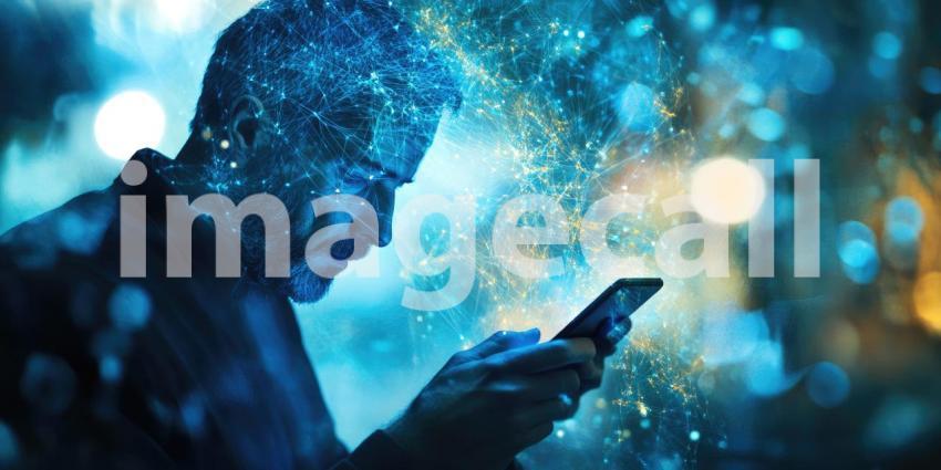 Vibrant Urban Night Scene with Colorful Vertical Stripes and Blurred Lights