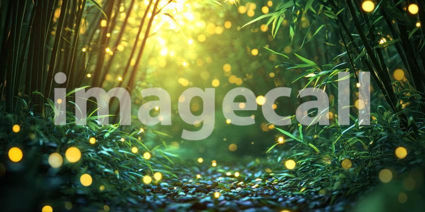 A Path Illuminated by Magic: Where Fireflies Dance Among the Bamboo
