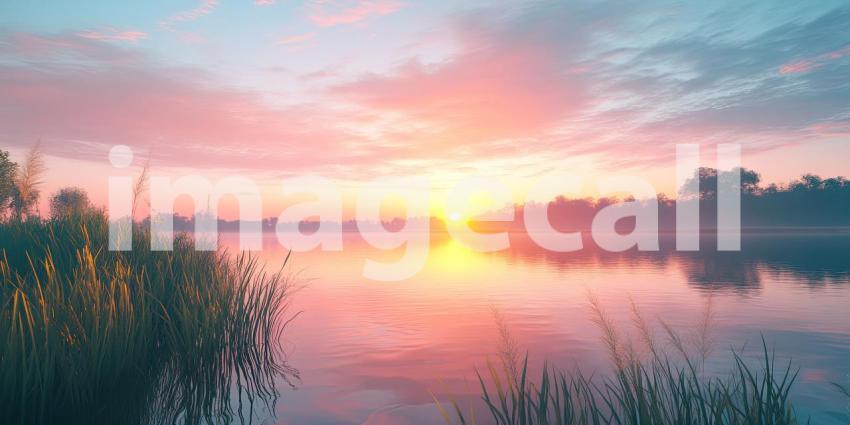 A Crimson Canvas: Where the Sky Paints a Picture Over Still Waters