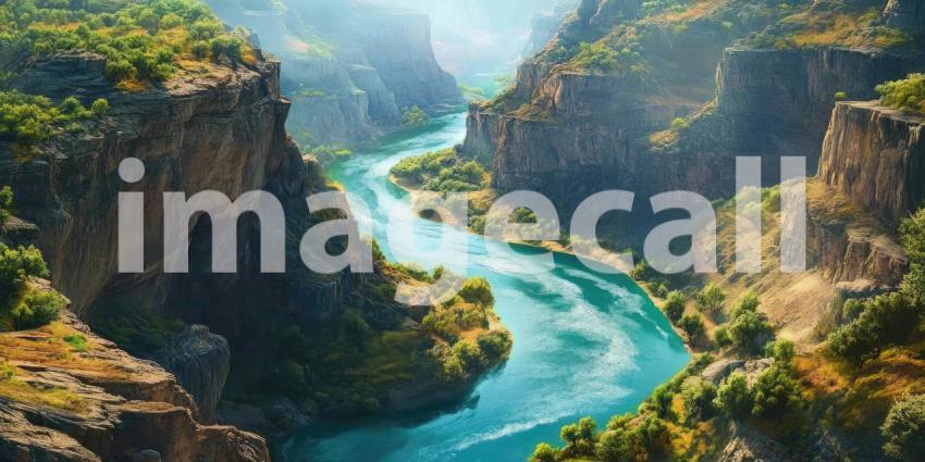 Where Mountains Embrace the River, a Scenic Symphony of Stone and Water