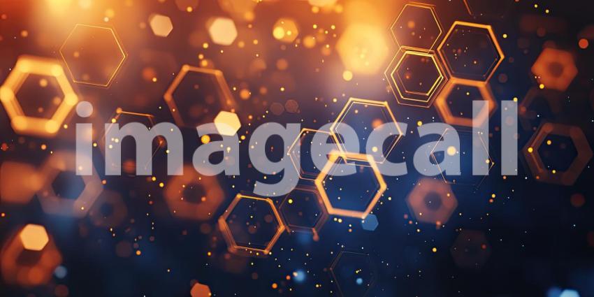 A Celestial Hive: Where Hexagons Gleam and Stardust Shimmers