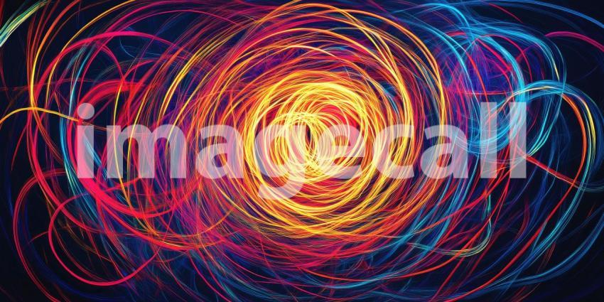 A Cosmic Dance: Where Energy Swirls and Colors Ignite