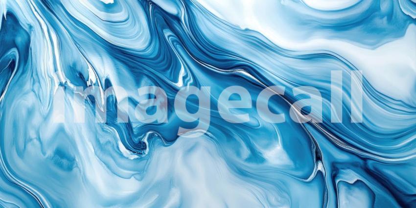 Celestial Currents: An Abstract Swirl of Blues, Evoking the Depth and Motion of a Cosmic Nebula