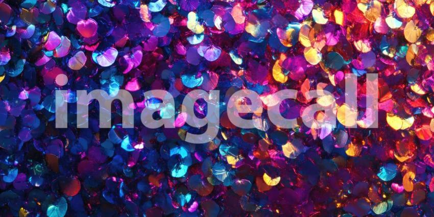 Shimmering Kaleidoscope: A Vibrant Tapestry of Multicolored Sequins, Pulsating with Light and Energy