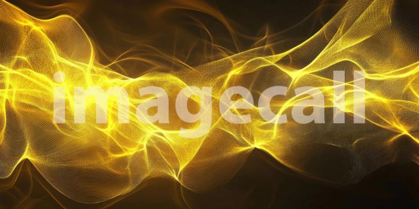 Golden Energy Flow: A Dynamic Abstract of Intertwining Waves of Light, Pulsating with Warmth and Radiance