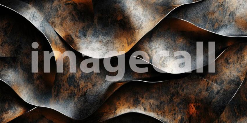 Rust and Rustle: A Textured Abstract of Wavy, Oxidized Metal, Evoking a Sense of Age and Industry