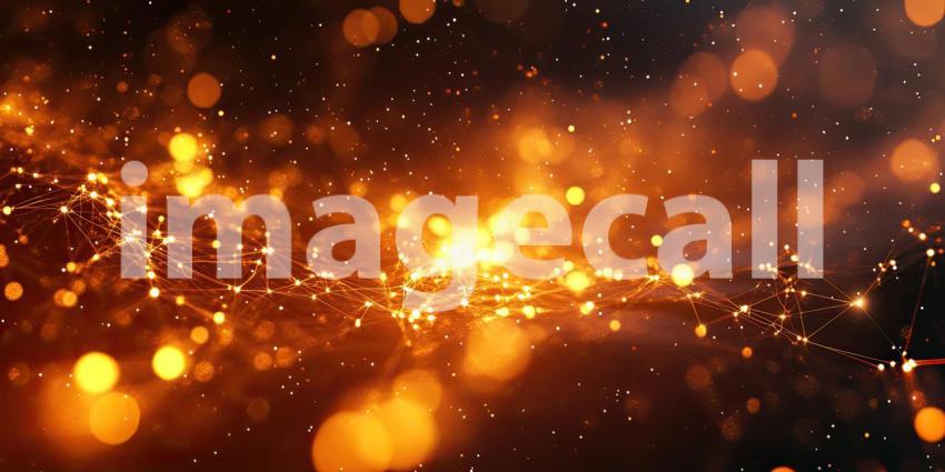 Cosmic Tapestry: A Fractal Network of Light, Where Vibrant Hues of Blue, Pink, and Orange Intertwine and Dance