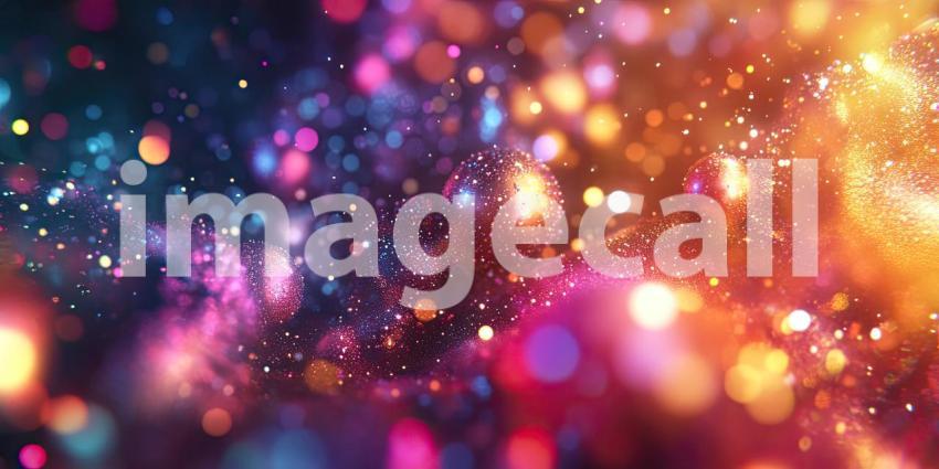 Festive Fizz: A Bubbly Symphony of Color and Light, with Shimmering Bubbles Dancing Against a Vibrant Background