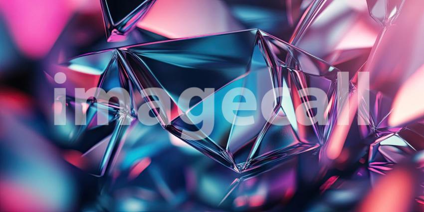 Crystal Cavern: A Dazzling Array of Faceted Gems in Shades of Blue, Orange, and Red, Shimmering with an Inner Light