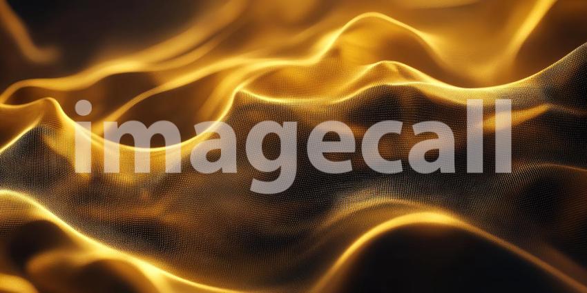 Golden Waves: A Dynamic Abstract of Intertwining Gold Particles, Pulsating with Warmth and Radiance