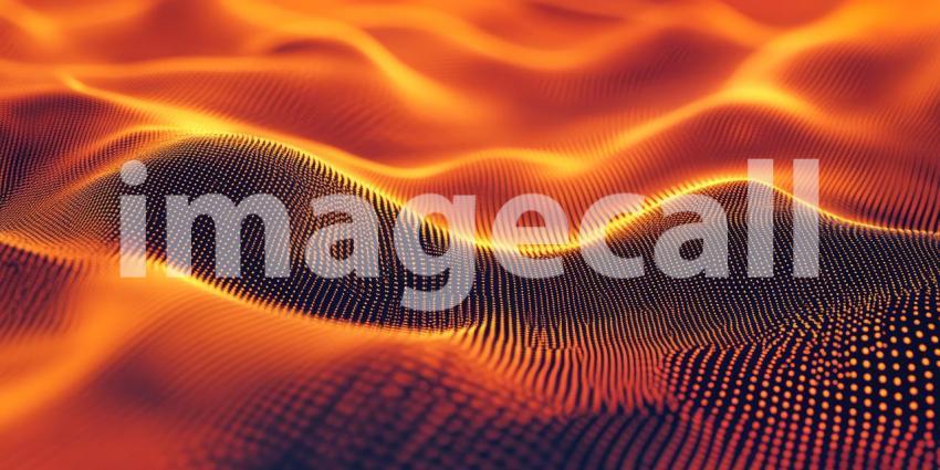 Embers of Creation: A Dynamic Abstract of Intertwining Particles, Pulsating with Fiery Energy