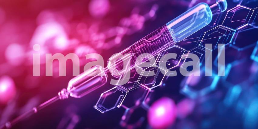 Digital Symphony: A Dynamic Abstract of Intertwining Hexagons, Pulsating with Neon Colors in a Deep, Cosmic Space