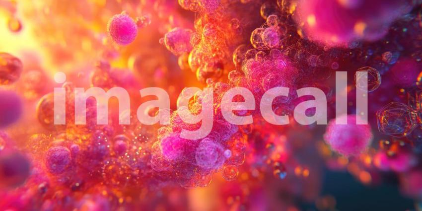 A Symphony of Spheres: A Vibrant Abstract of Intertwining Bubbles, Pulsating with Warmth and Energy