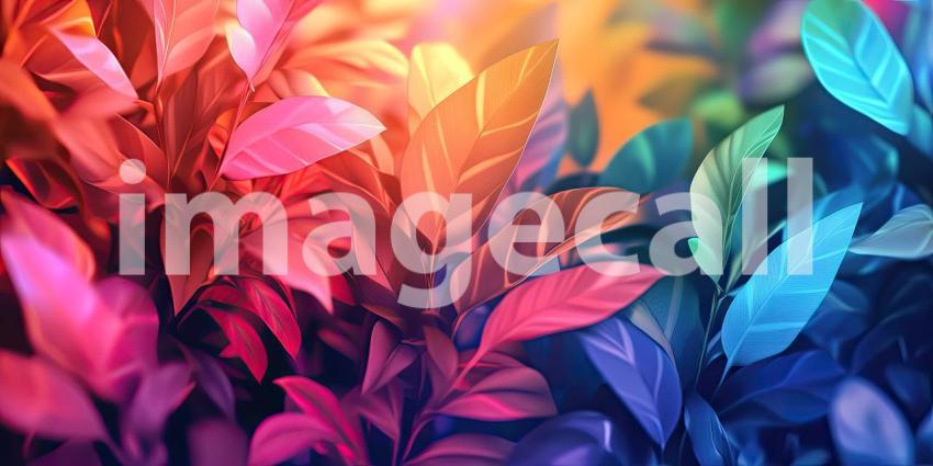 Neon Jungle: A Surreal Dreamscape of Luminous Foliage Bathed in Electric Hues