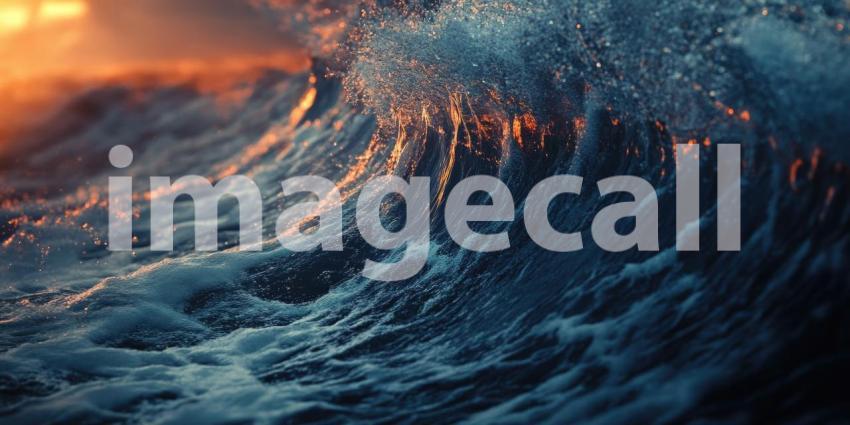 Oceans Fury: A Majestic Wave Crashes Down with Raw Power, Capturing the Untamed Might of the Sea