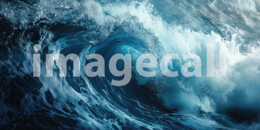 Oceans Fury: A Majestic Wave Crashes Down with Raw Power, Capturing the Untamed Might of the Sea