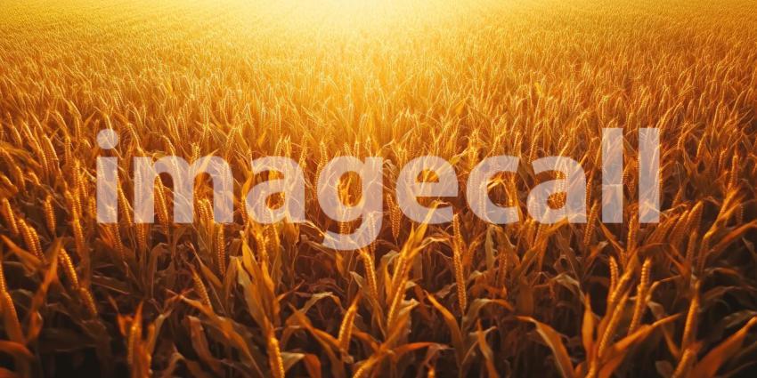 Golden Harvest: A Sun-Kissed Wheat Field Rippling in the Breeze, Bathed in Warm Sunlight