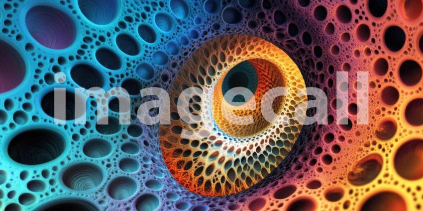 A Kaleidoscopic Abyss: A Dizzying Descent into a Multi-Colored Vortex of Interlocking Bubbles