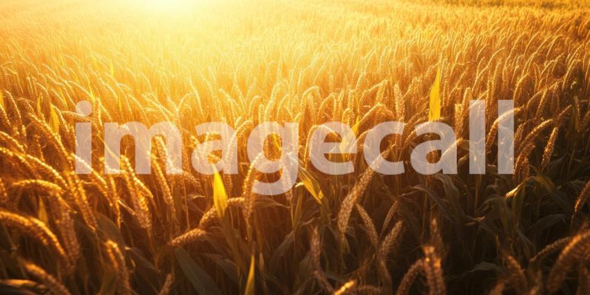 Golden Harvest: A Sun-Kissed Wheat Field Rippling in the Breeze, Bathed in Warm Sunlight