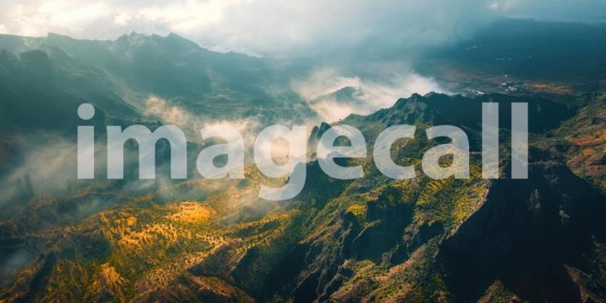 Mountainside Village: A Verdant Oasis Nestled Among Terraced Vineyards and Rugged Cliffs