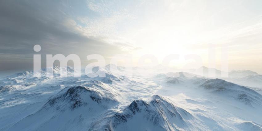 Winter Wonderland: A Breathtaking Panorama of Snow-Dusted Mountains and Evergreen Forests Beneath a Clear Blue Sky