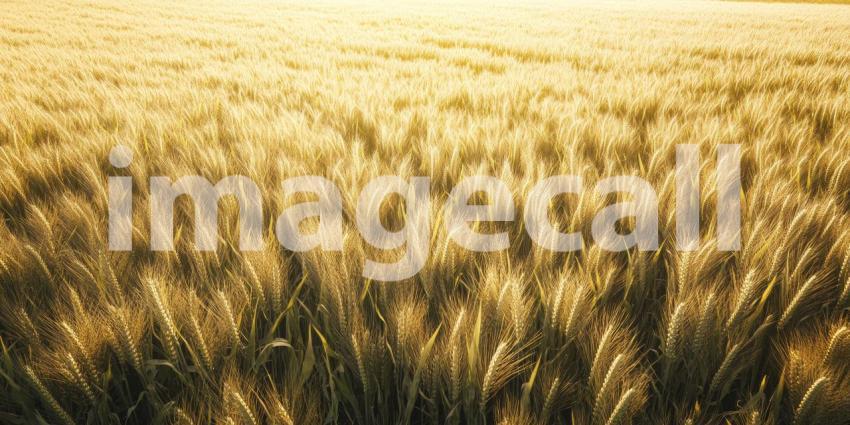 Golden Harvest: A Sun-Kissed Wheat Field Rippling in the Breeze, Bathed in Warm Sunlight