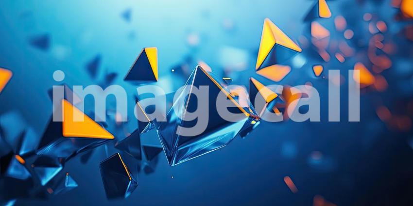 Abstract 3D Triangles Background Geometrical