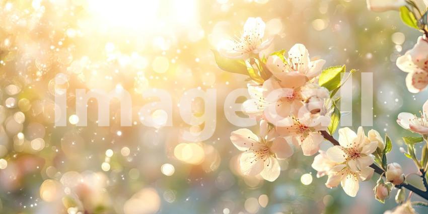 Dawns Embrace: A Field of Delicate Daisies Bathed in the Golden Light of Sunrise
