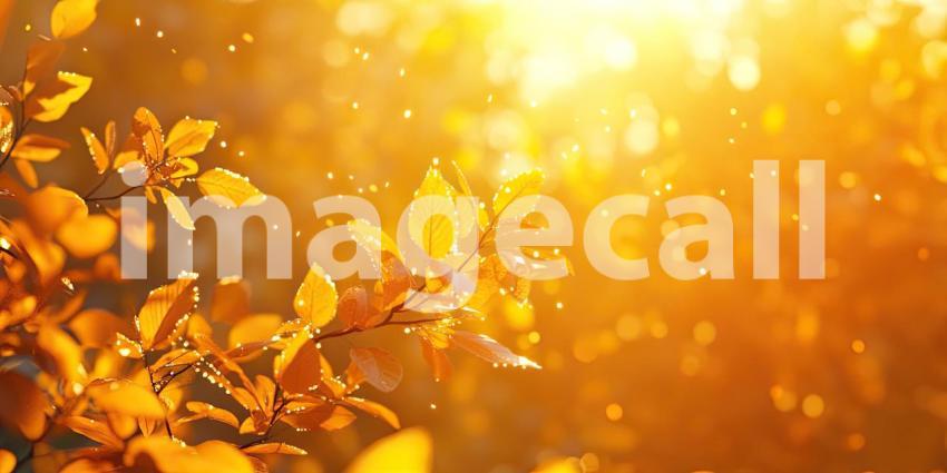 Autumnal Reverie: A Golden Tree Stands Sentinel Beside a Tranquil Pond, Leaves Dancing on the Water's Surface