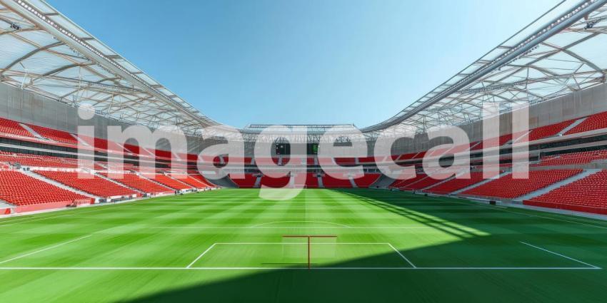 Awaiting the Roar: An Empty Football Stadium Basking in the Warm Sunshine