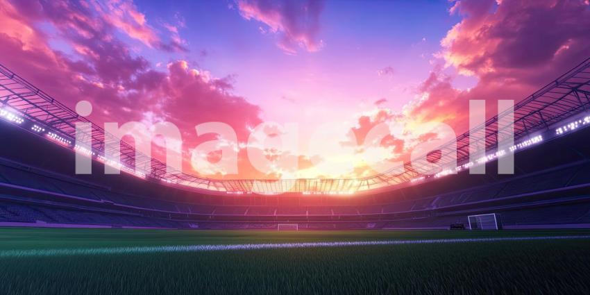 Awaiting the Roar: An Empty Football Stadium Basking in the Warm Sunshine