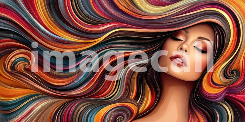 Abstract Swirling Symphony of Colors: A Dynamic Fusion of Vibrant Hues and Fluid Motion