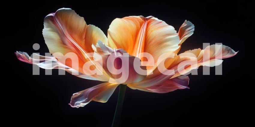 A Touch of Spring: Delicate Tulips Bathe in Sunlight Against a Soft Pink Wall in a Serene Interior