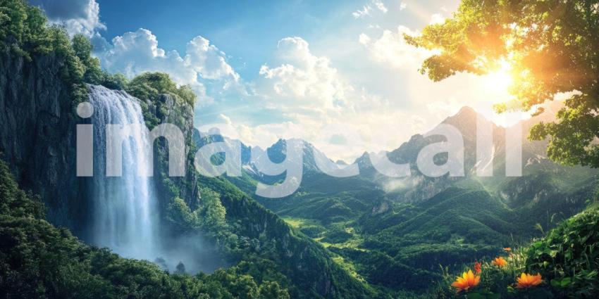 A Cascading Jewel: The Seven Sisters Waterfall Plunges Dramatically into the Fjord, Surrounded by Majestic Norwegian Mountains