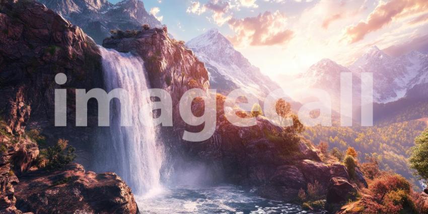 A Cascading Jewel: The Seven Sisters Waterfall Plunges Dramatically into the Fjord, Surrounded by Majestic Norwegian Mountains